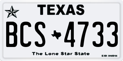 TX license plate BCS4733