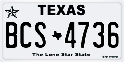 TX license plate BCS4736