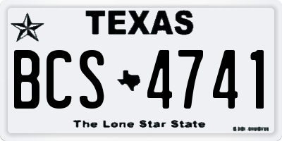 TX license plate BCS4741