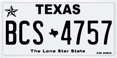 TX license plate BCS4757