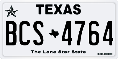TX license plate BCS4764