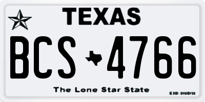 TX license plate BCS4766
