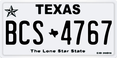 TX license plate BCS4767