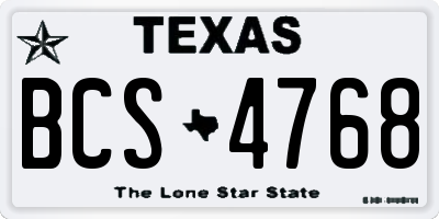 TX license plate BCS4768
