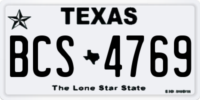 TX license plate BCS4769