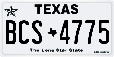 TX license plate BCS4775