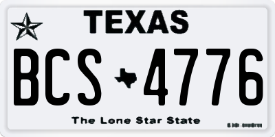 TX license plate BCS4776