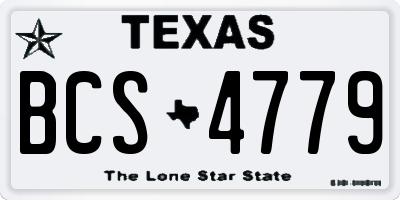TX license plate BCS4779