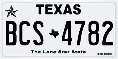 TX license plate BCS4782