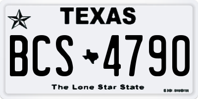 TX license plate BCS4790