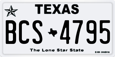 TX license plate BCS4795