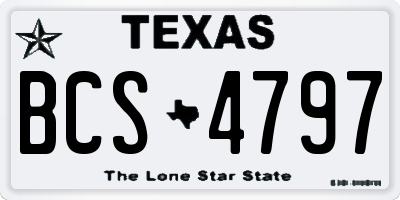 TX license plate BCS4797