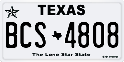 TX license plate BCS4808