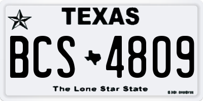 TX license plate BCS4809