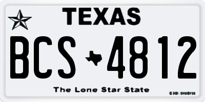 TX license plate BCS4812