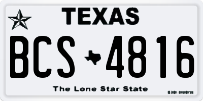 TX license plate BCS4816