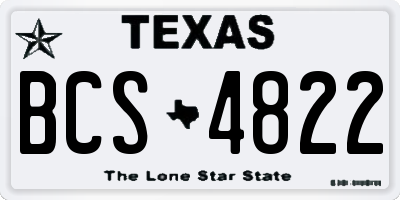 TX license plate BCS4822