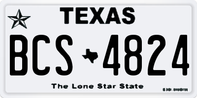TX license plate BCS4824