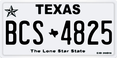 TX license plate BCS4825