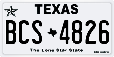 TX license plate BCS4826