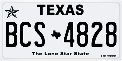 TX license plate BCS4828