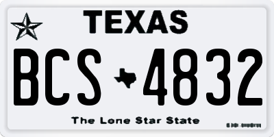 TX license plate BCS4832