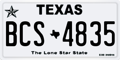 TX license plate BCS4835