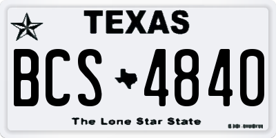 TX license plate BCS4840