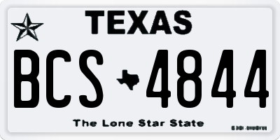 TX license plate BCS4844