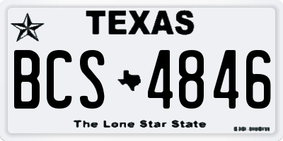 TX license plate BCS4846