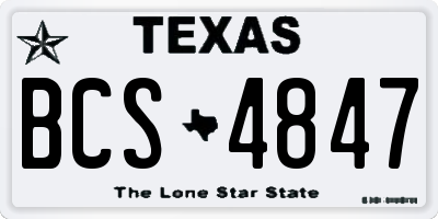 TX license plate BCS4847