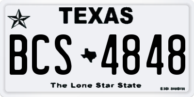 TX license plate BCS4848