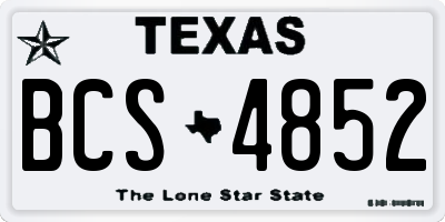 TX license plate BCS4852