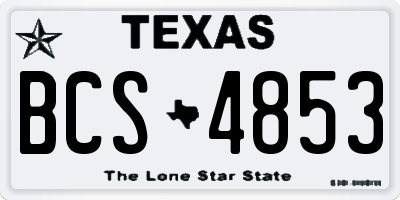 TX license plate BCS4853