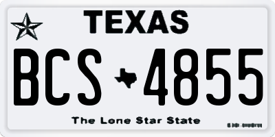 TX license plate BCS4855