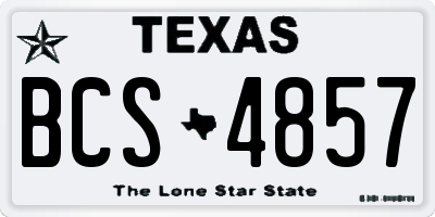 TX license plate BCS4857