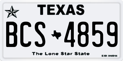 TX license plate BCS4859