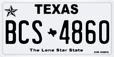 TX license plate BCS4860