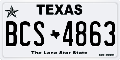 TX license plate BCS4863