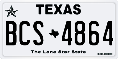 TX license plate BCS4864