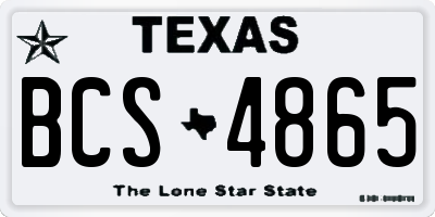TX license plate BCS4865