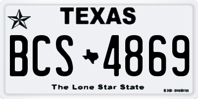 TX license plate BCS4869