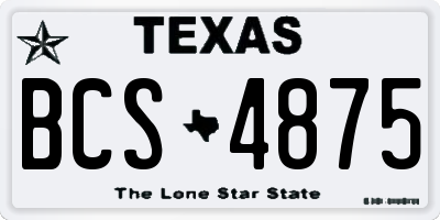 TX license plate BCS4875