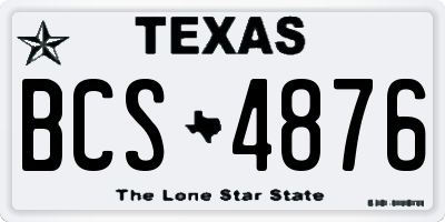 TX license plate BCS4876