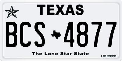 TX license plate BCS4877