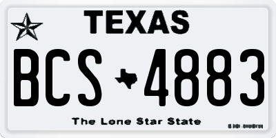 TX license plate BCS4883