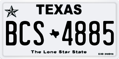 TX license plate BCS4885