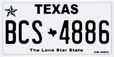 TX license plate BCS4886