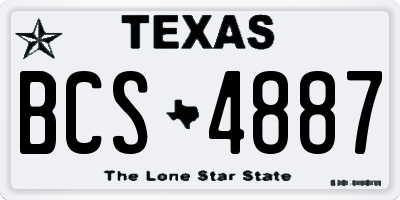 TX license plate BCS4887