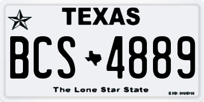 TX license plate BCS4889